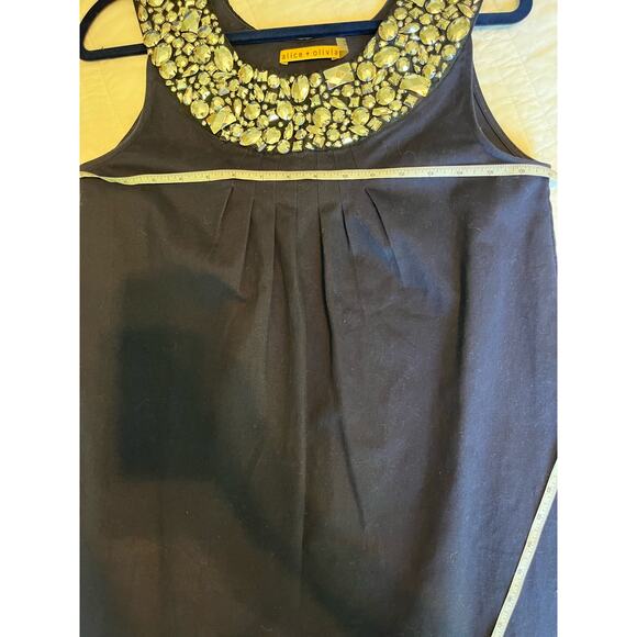 Alice‎ and Olivia Navy Embellished Trapeze Mini Dress Medium - Picture 12 of 12